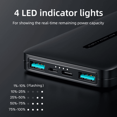 باور بانك سريع الشحن 10000mAh – تصميم معدني عملي وفعال